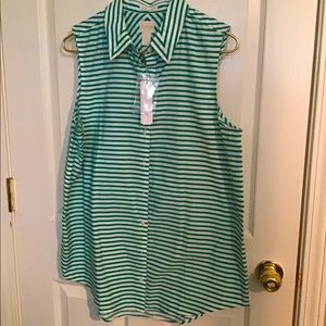 Chico’s No-iron Striped Cotton Shirt